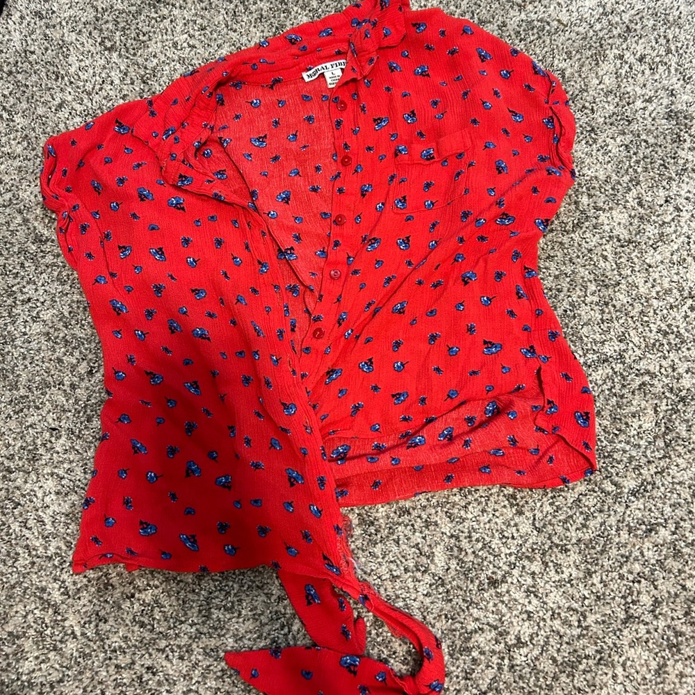 red shirt with blueberries